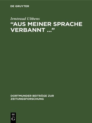 cover image of "Aus meiner Sprache verbannt ..."